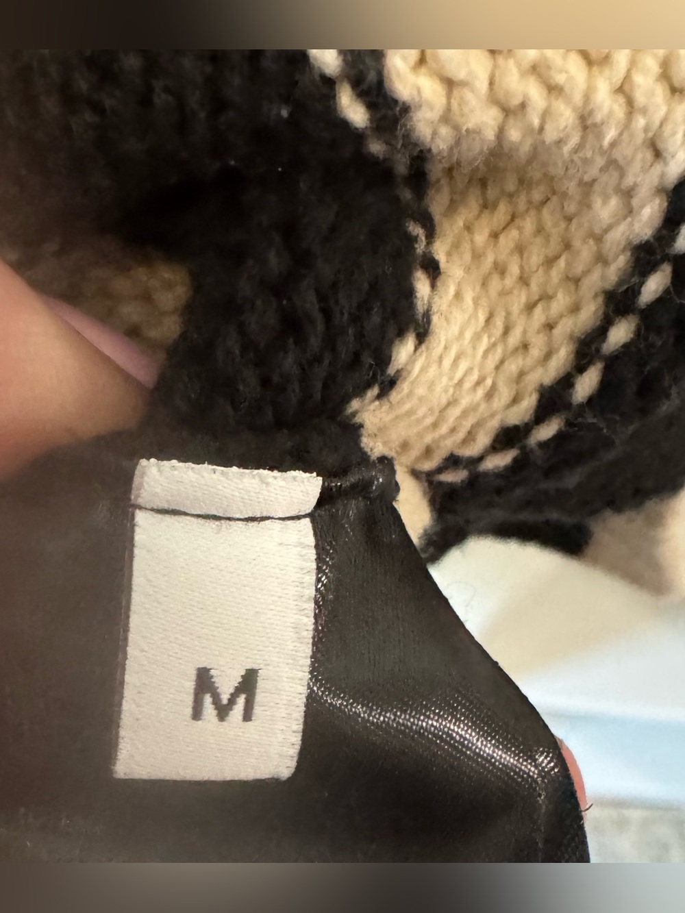 TOTEME Signature Striped Wool Blend Turtleneck Sweater Black Beige M Retail $570 - Picture 11 of 13